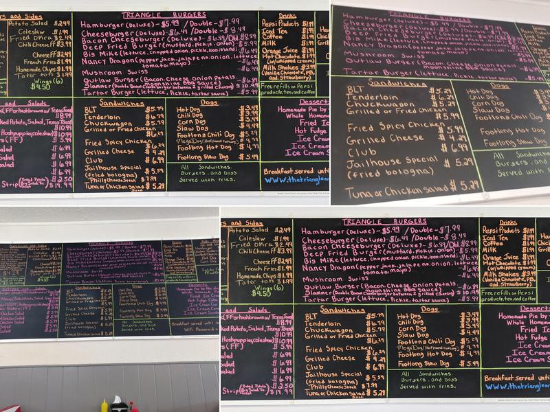 Triangle Restaurant Menu