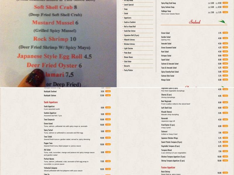 Sushi Express Menu
