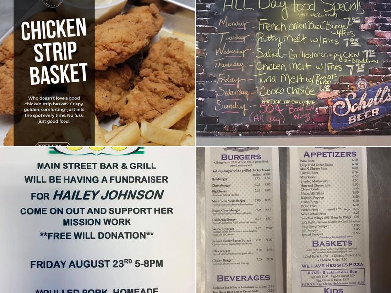 Main Street Bar & Grill Menu