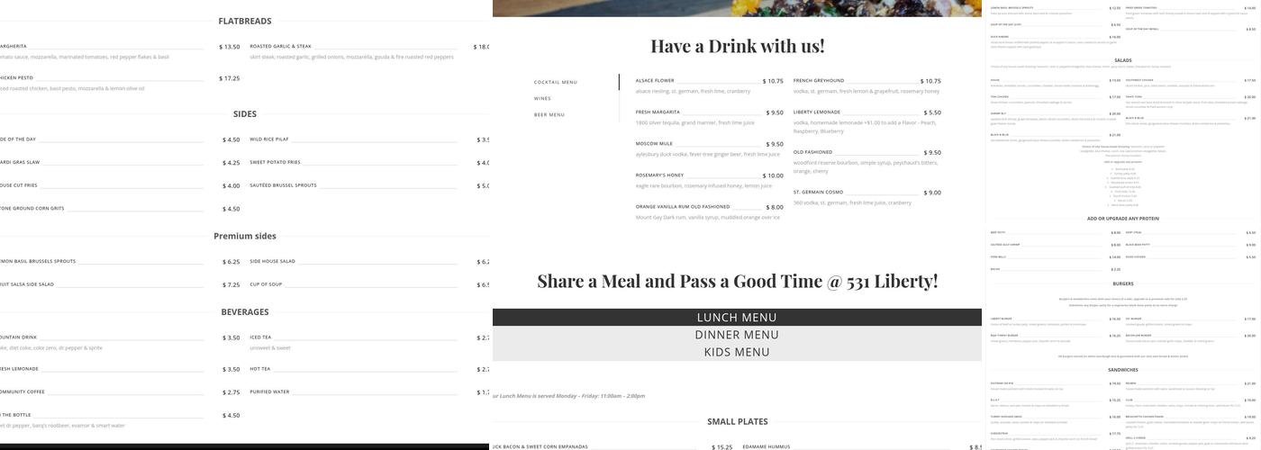 531 Liberty Cafe Menu