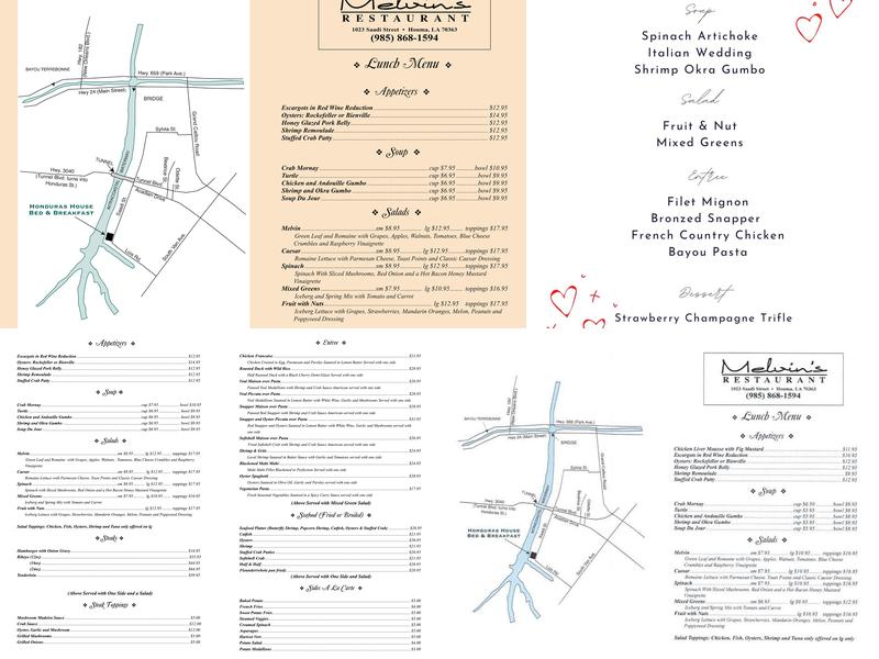 Melvin's Restaurant Menu