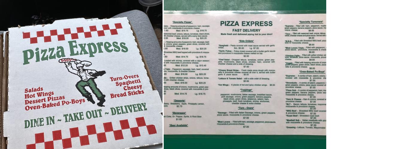 Pizza Express Menu