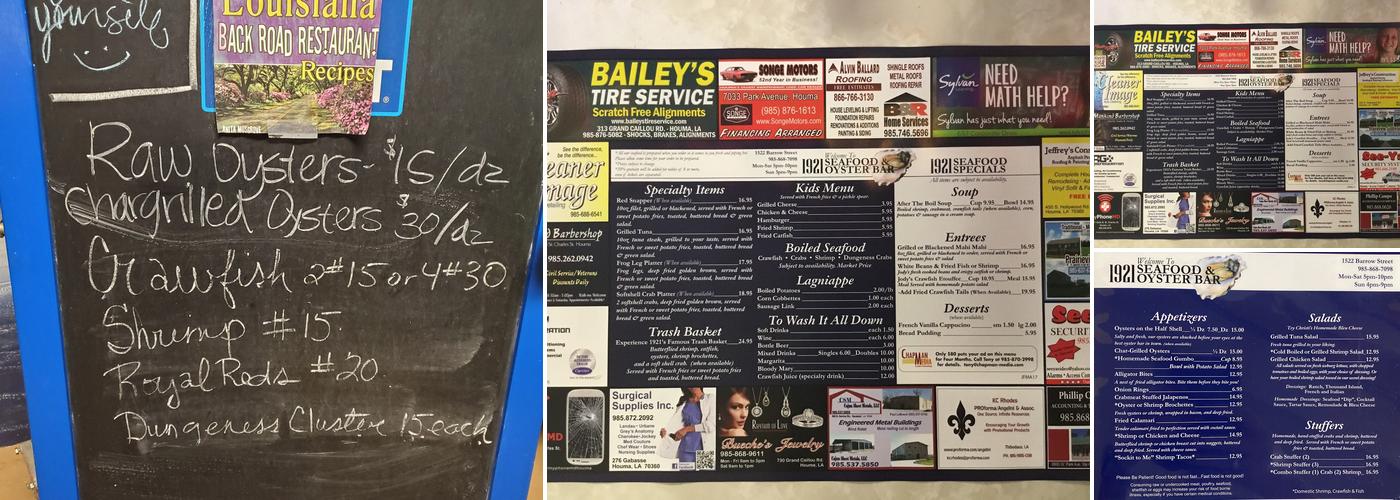 1921 Seafood And Oyster Bar Menu