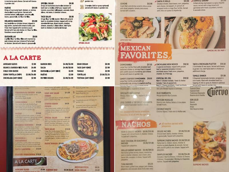 La Casa Del Sol - Houma Menu