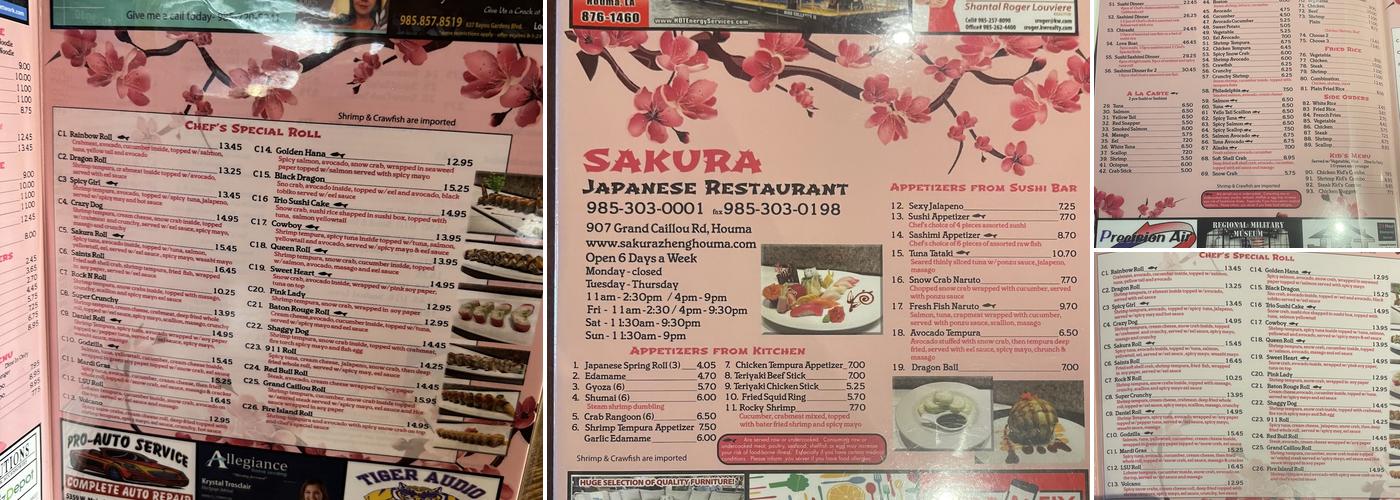 Sakura Menu