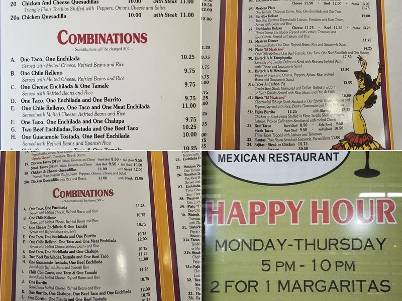 El Mexicano Menu