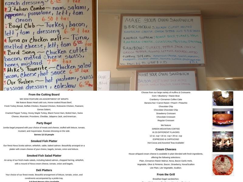 What A Bagel Cafe Menu