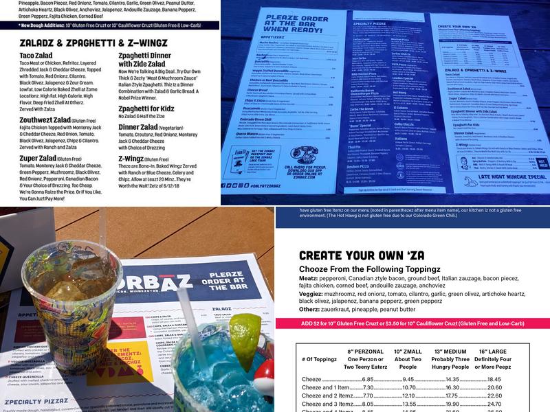 Zorbaz Menu