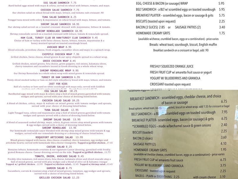 Caffe Caffe Menu