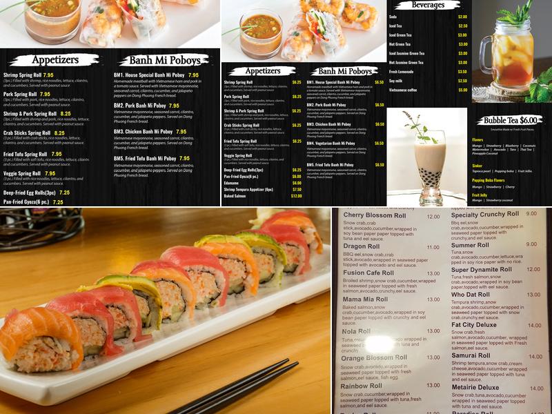 Fusion Cafe Menu