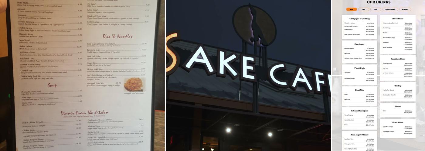 Sake Cafe Menu