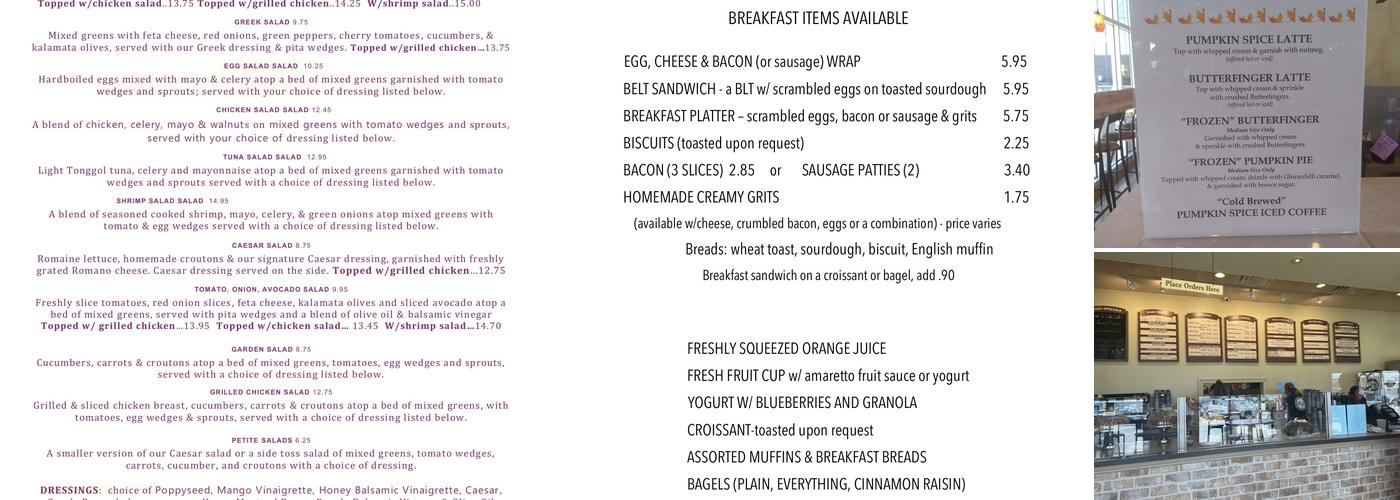 Caffe Caffe Menu