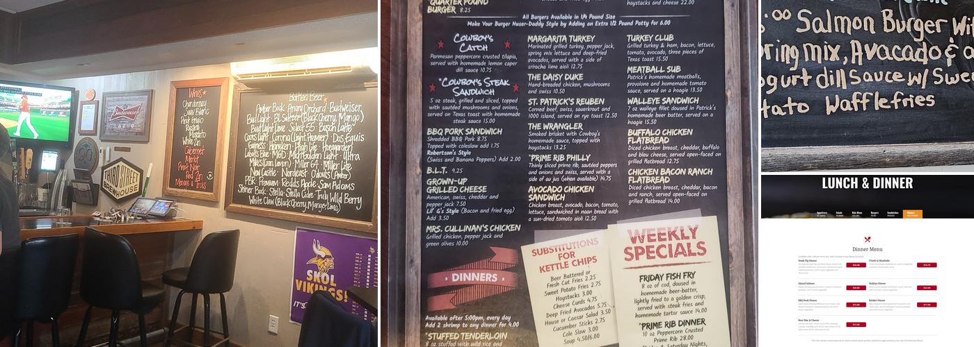 Cowboy*s Menu