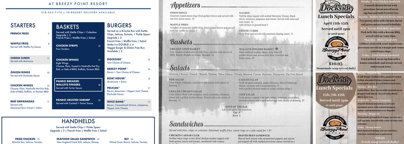 Dockside Lounge Menu