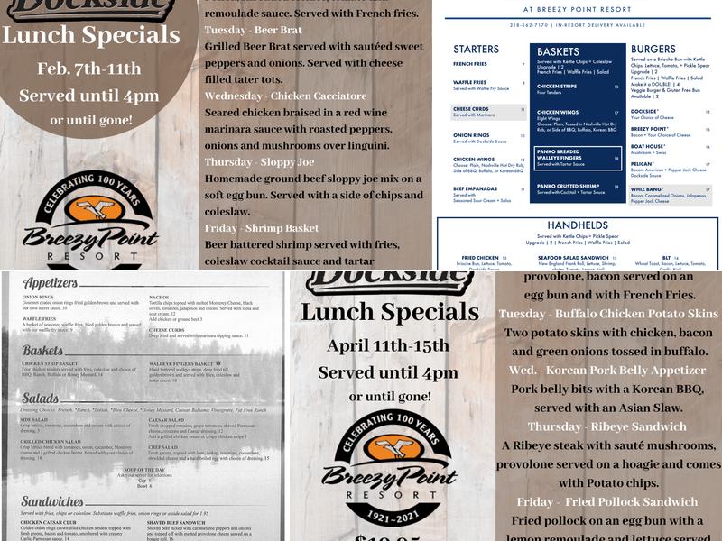 Dockside Lounge Menu
