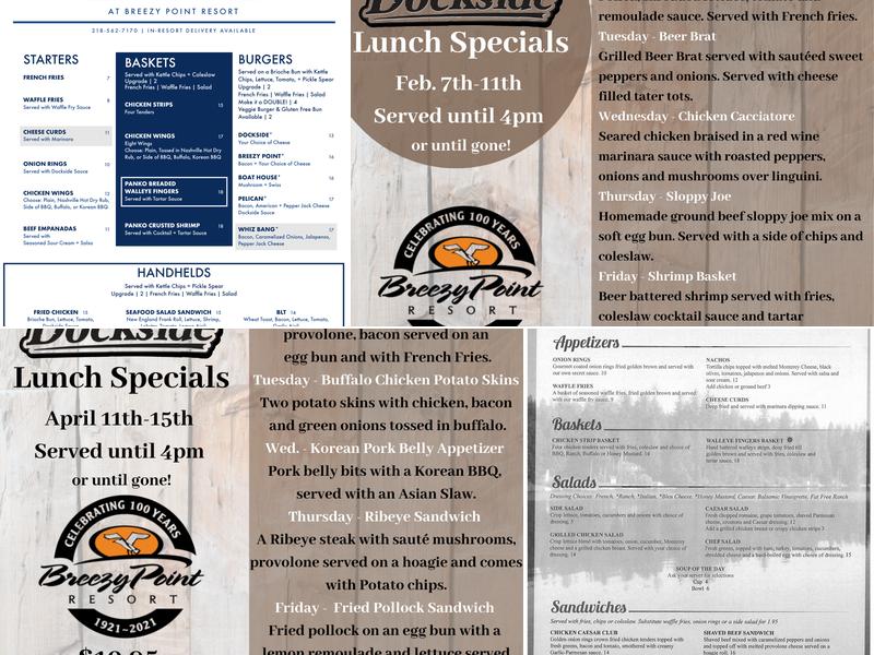 Dockside Lounge Menu