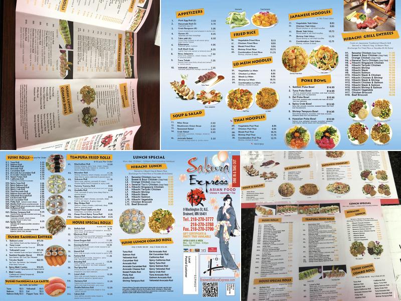 Sakura Express Menu
