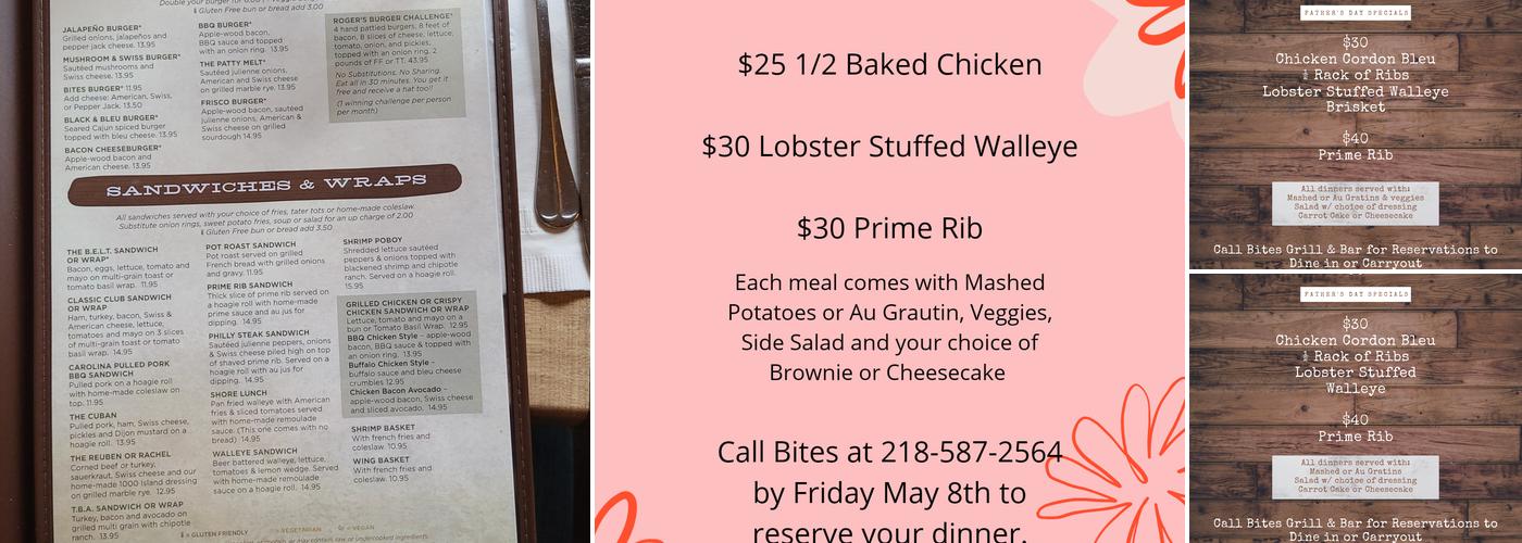 Bites Grill & Bar Menu