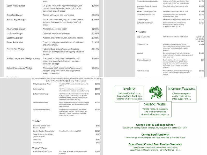Valhalla Crossing Menu