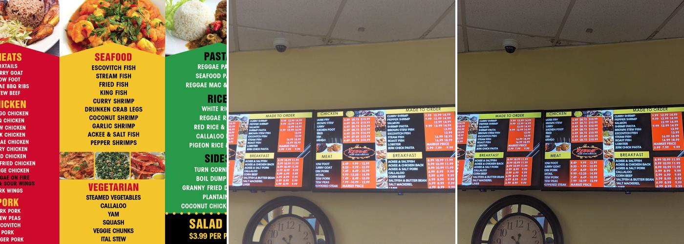 REGGAE PON THE GRILLE Menu