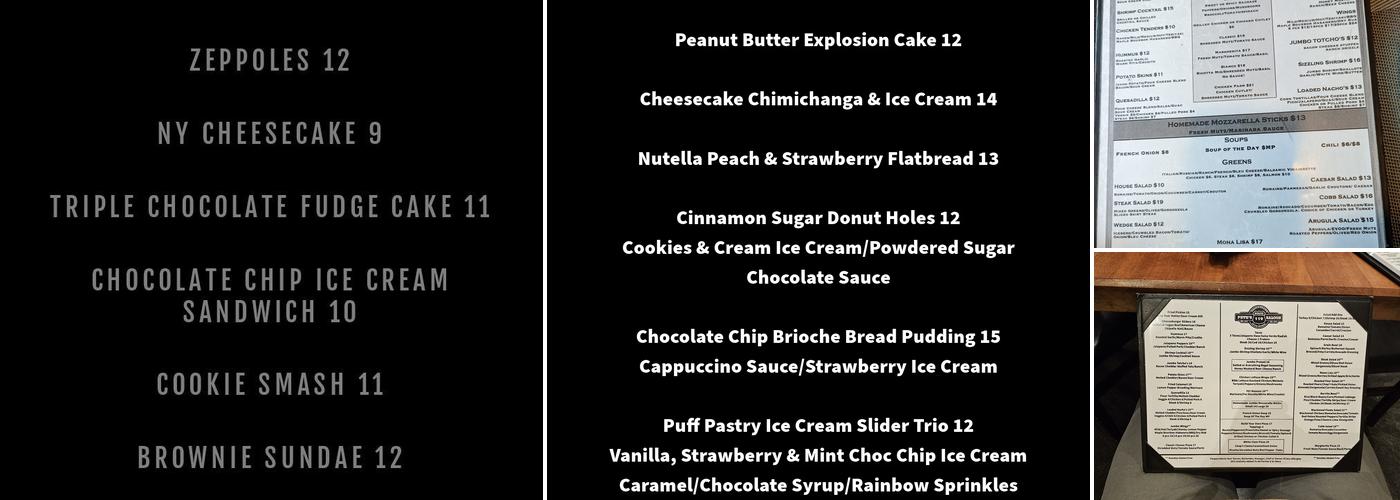 Pete's Saloon & Restaurant Menu