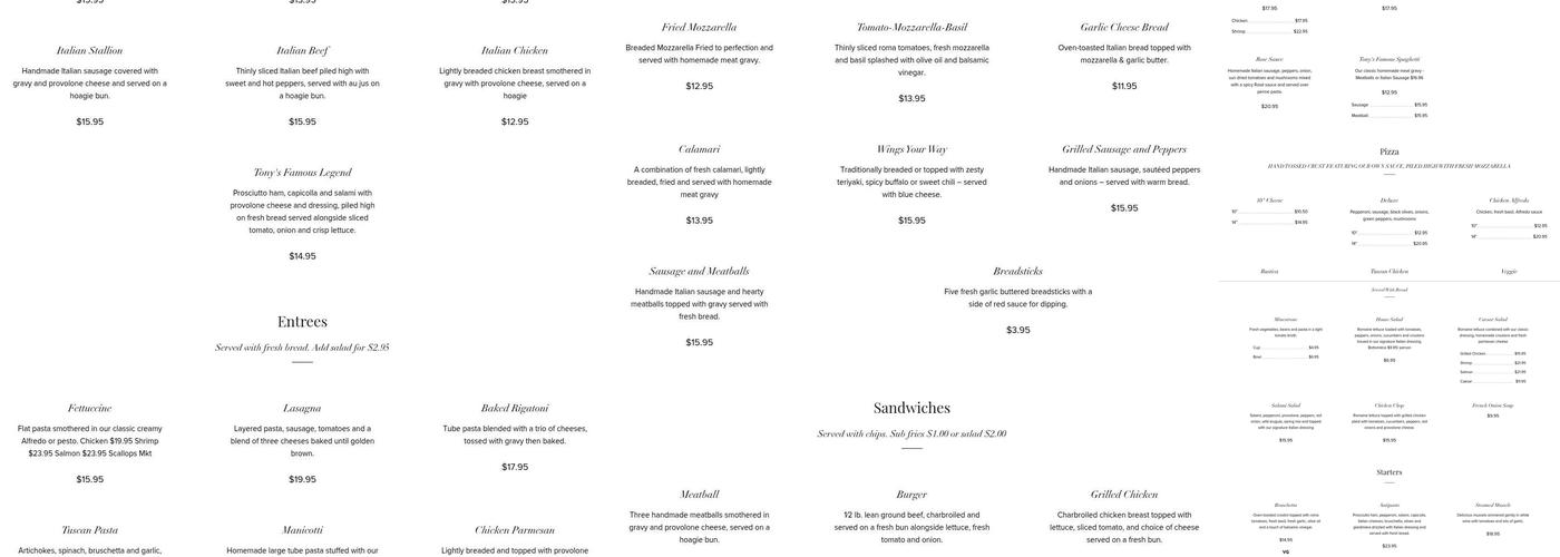 Maucieri's Italian Bistro Menu