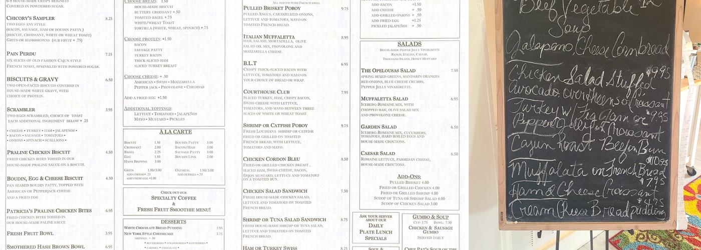 D Dee's Cafe Menu