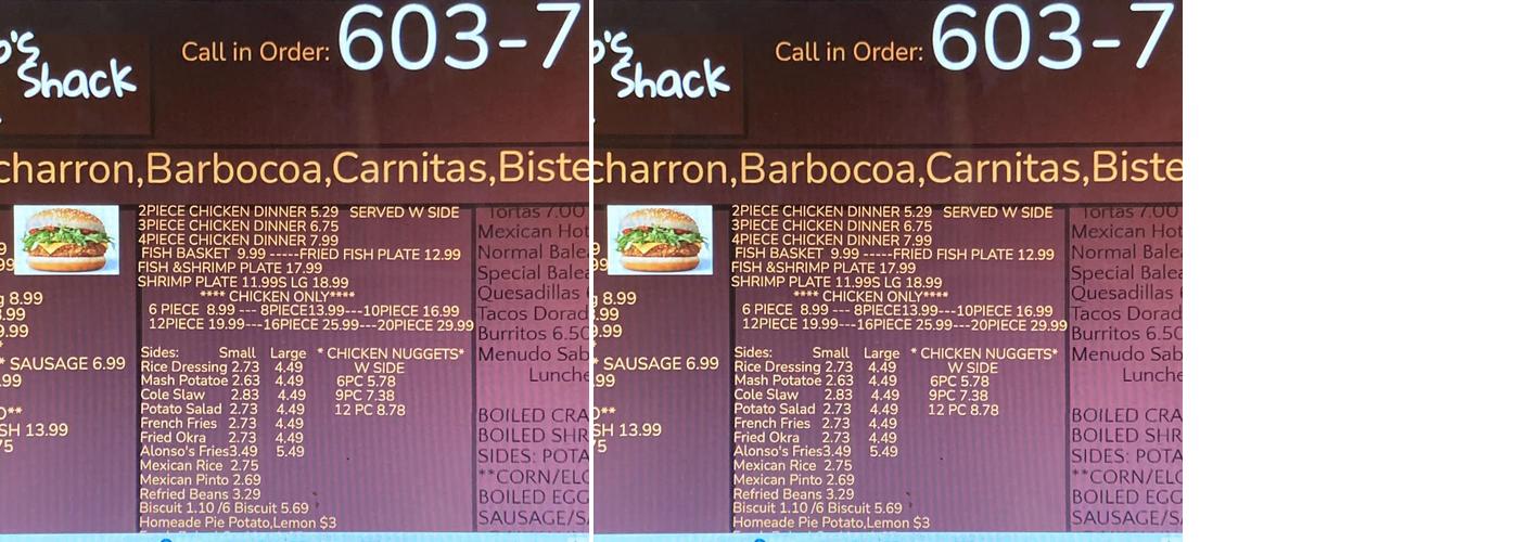 Alonso's Crawfish Shack Menu