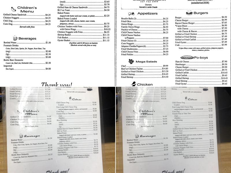 Kenny's Cajun Kitchen Menu