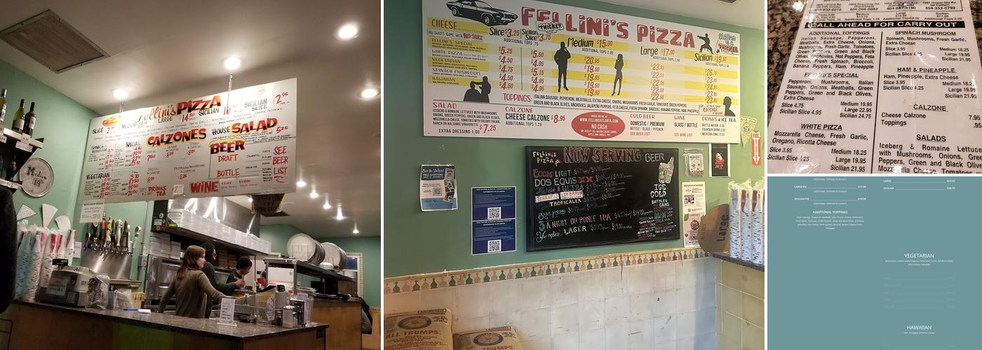 Fellini's Pizza Menu