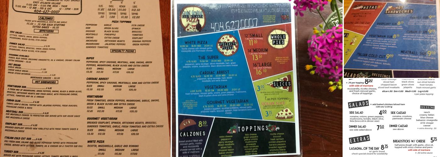 Grant Central Pizza East Menu