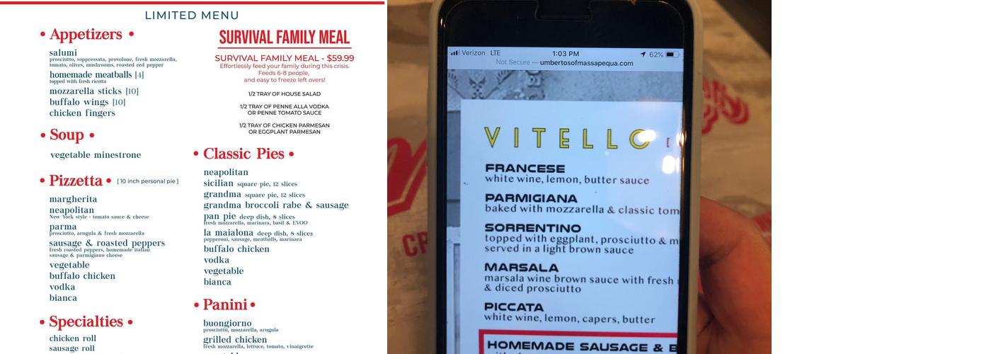 Umberto’s of Massapequa Park Menu