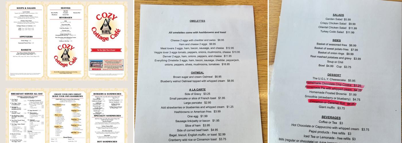 The Barclay Menu