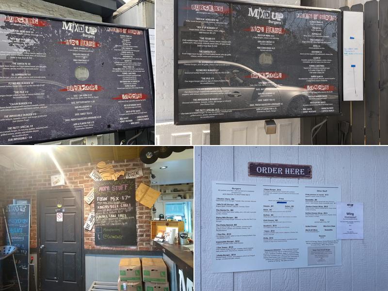 Mix'D Up Burgers Menu