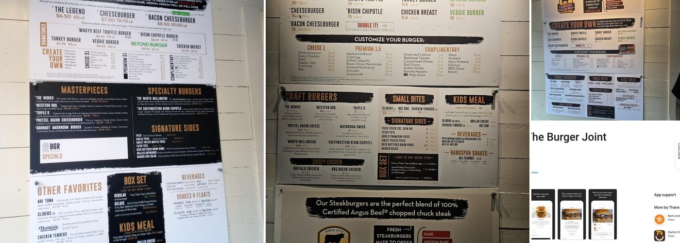 BGR Burgers Grilled Right Menu