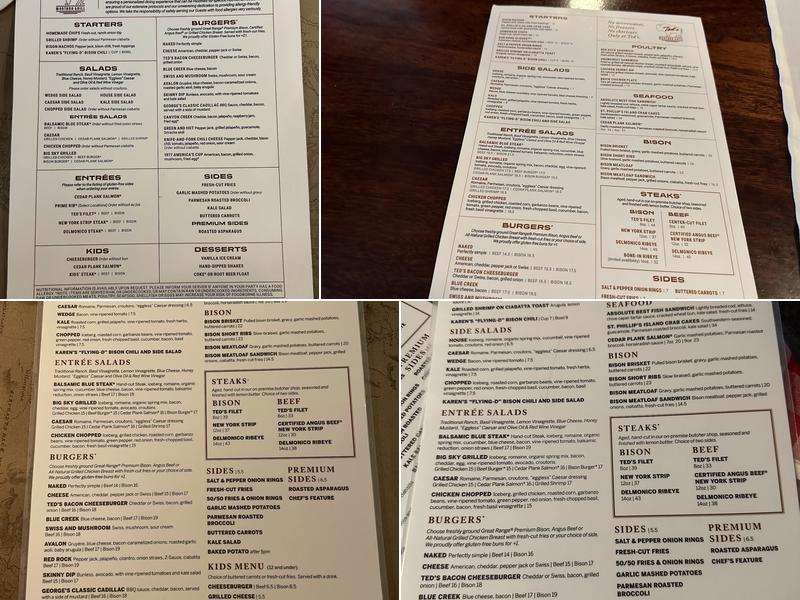 Ted's Montana Grill Menu