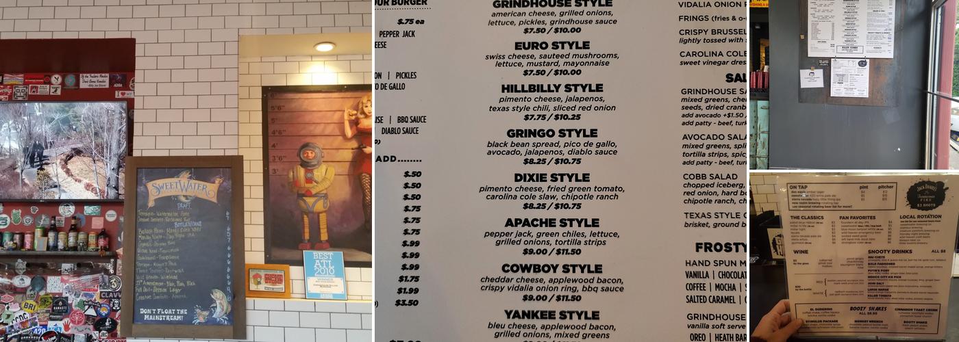 Grindhouse Killer Burgers Menu