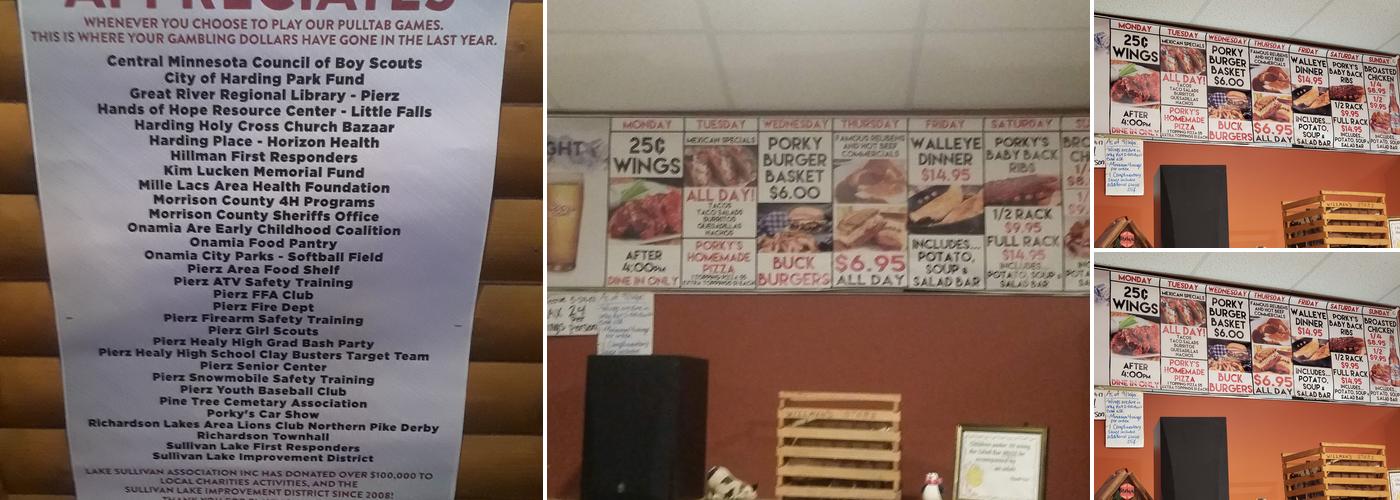 Brothers Porky Pine Bar & Grille Menu