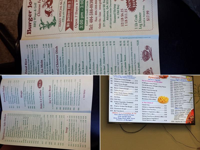 Burger Joy Menu