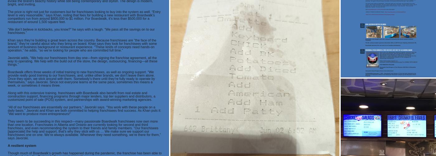 Boardwalk Fresh Burgers and Fries Menu