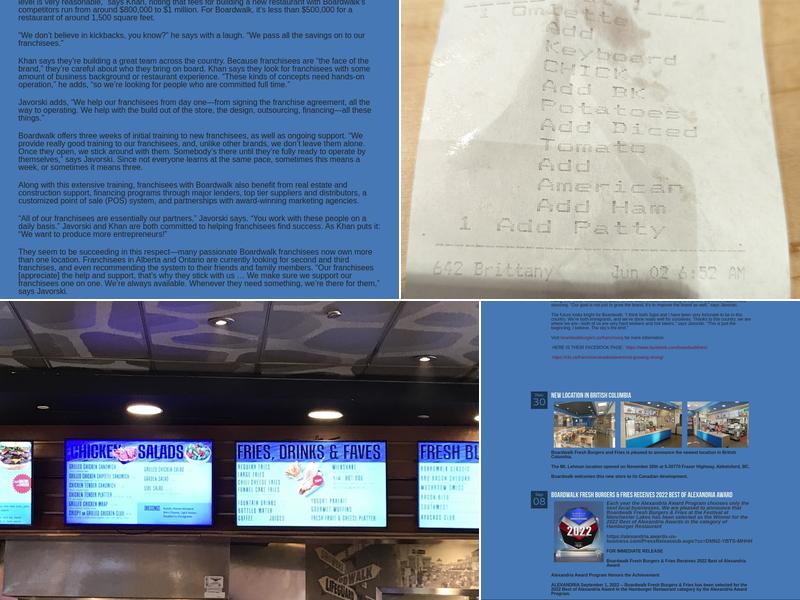 Boardwalk Fresh Burgers and Fries Menu