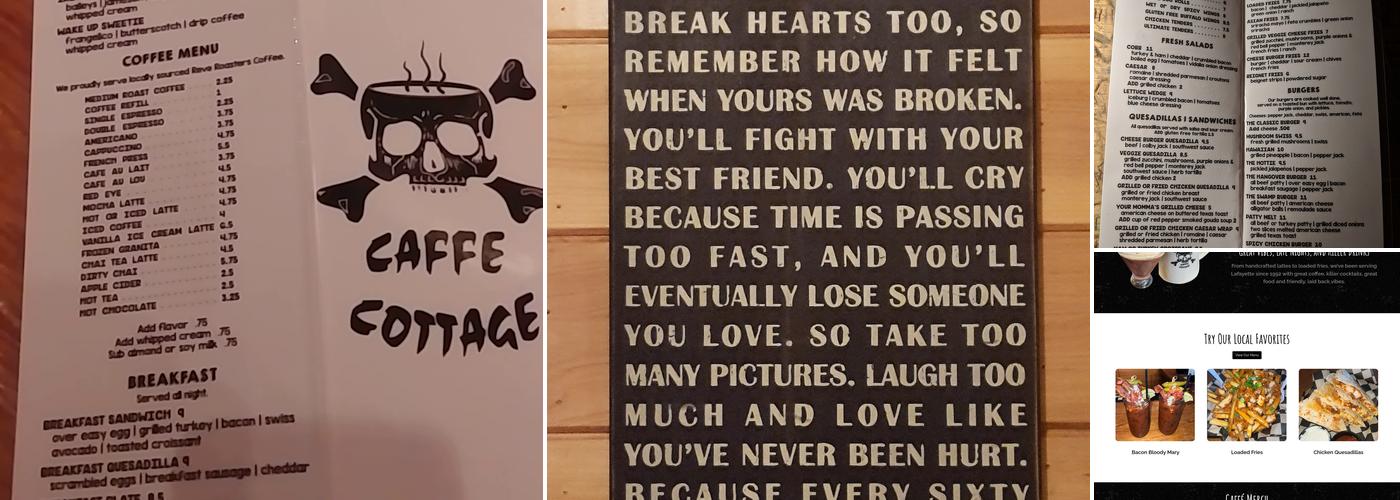 Caffé Cottage Menu