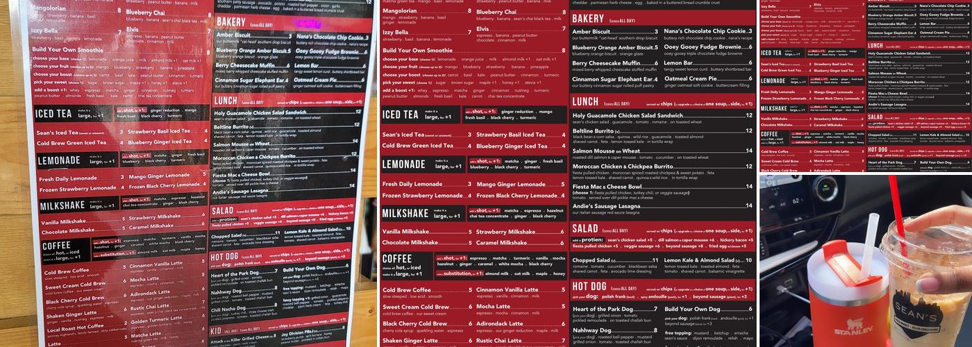 Sean's Harvest Market Menu