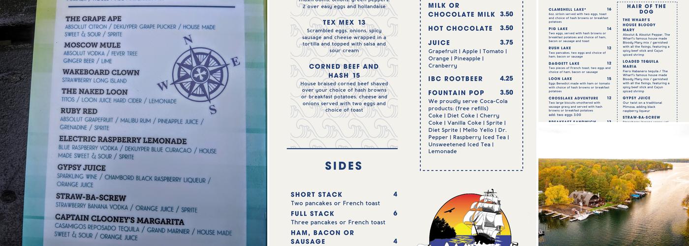 The Wharf Menu