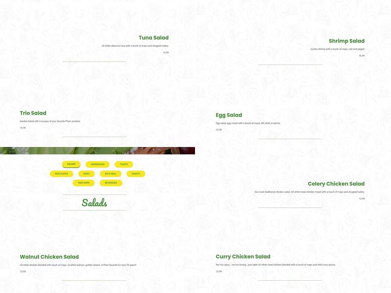 Cafe At Pharr Menu