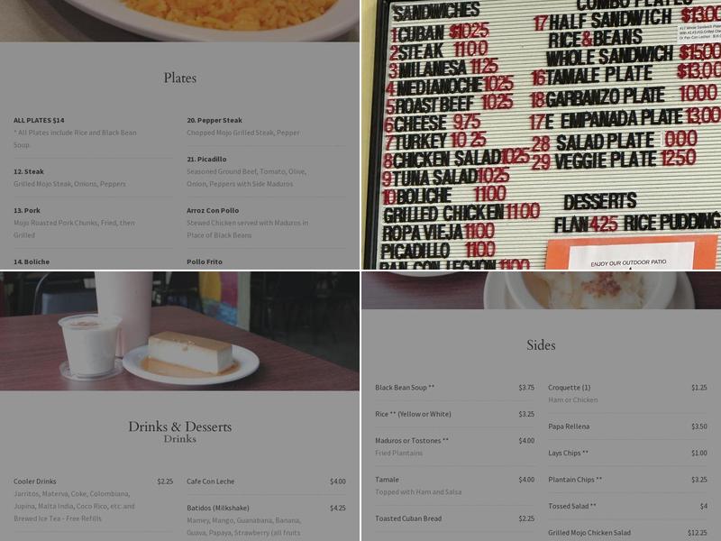 Havana Sandwich Shop Menu