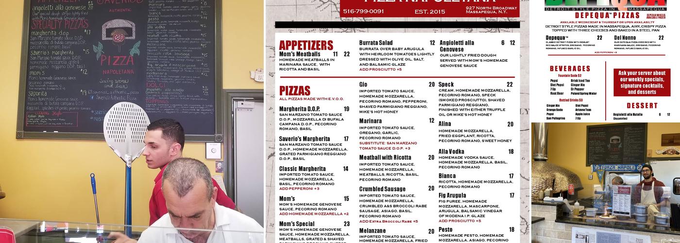 Saverio's Authentic Pizza Napoletana Menu