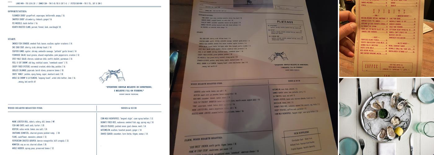 The Optimist Menu