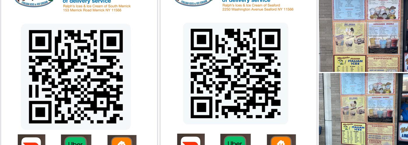 Ralphs Italian Ice Menu