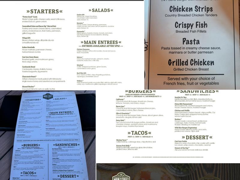 Main Street Ale House Menu